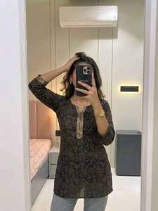Elegant Black & Gold Kurta