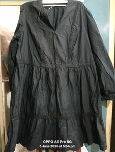 Black Embroidered Bayside Ladder Trim Dress