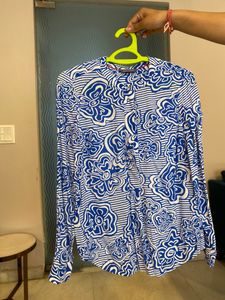 Tommy Hilfiger Blue And White Top Size S-M