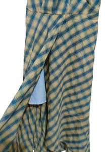 yellow  plaid midi dress