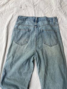 vintage wash relaxed straight jeans