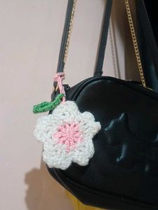 Handmade Crochet Sakura Flower keychain