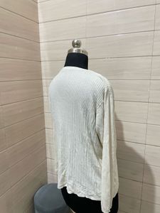 Imported Double layer Cream Knit Cardigan