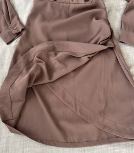 Elegant Mauve Wrap Dress