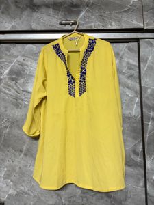 Vibrant Yellow Embroidered Kurta