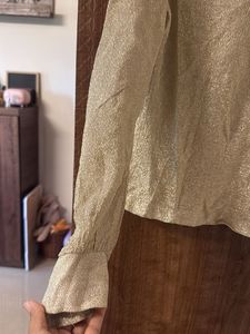 Sparkly Gold Long Sleeve Blouse