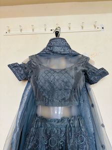 Grey Embroidered Lehenga Choli
