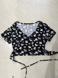 Floral Wrap Crop Top