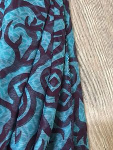 printed Teal Saree