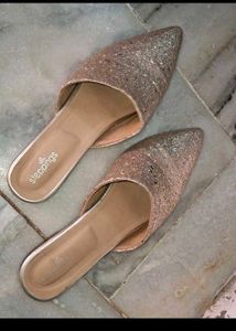 Sparkling Gold Steppings Mules n very comfortable