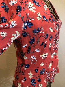 Floral Print Button-Up Blouse