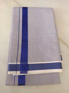 Traditional Dhoti with Blue Border