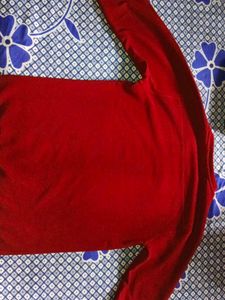 “Stylish Red Winter Sweater | Full Sleeve | Soft K