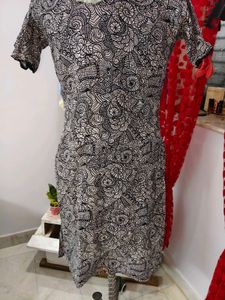 Black &amp; White Printed Dress