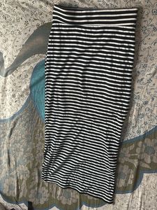 Striped Pencil Skirt with side cuts