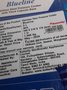 Butterfly Blueline Pressure Cooker