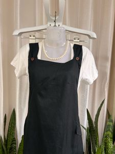 Imported Black Pinafore Dress