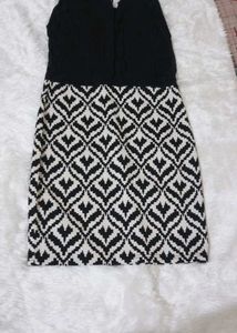 Chic Black & White Patterned Dress