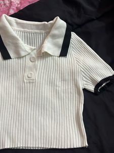 Cute White Polo Top
