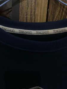 Cute Bear Graphic Navy oversized Sweatshirt