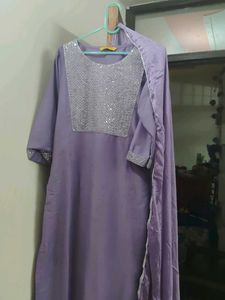 Stylish Purple Kurta Set with Dupatta