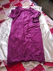 Elegant Purple Kurta with Embellished Neckline