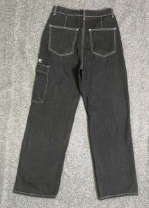 Black Wide-Leg Cargo Jeans