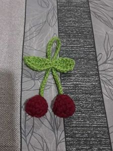 Handmade Crocheted Cherry Charm