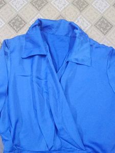 Chic Royal Blue Wrap Dress