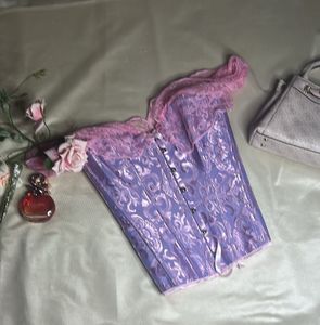 Victorian Style Lace Trimmed Corset
