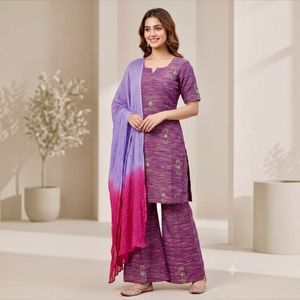 Beautiful Purple Kurta Set with Dupatta