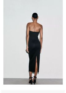 Zara limited edition Black Strapless V-Neck M