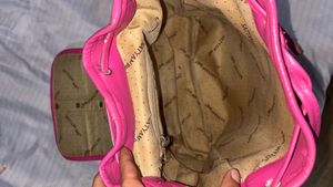 Stylish Pink Faux Leather Backpack
