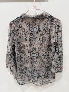 Paisley Print Bell Sleeve Top
