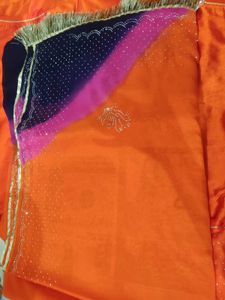 Vibrant Orange pitter work ..rajputi dress