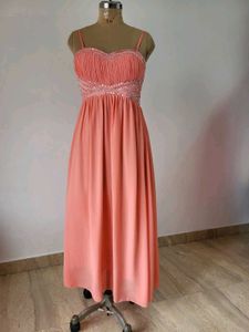 New Elegant Coral Maxi Dress