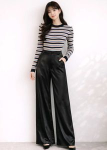 Striped Long Sleeve Crop Top