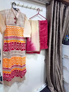 Vibrant Printed Kurta Set with Dupatta