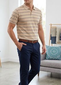 Men's Classic Striped Polo Shirt