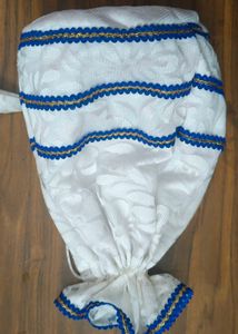Elegant White Drawstring Pouch