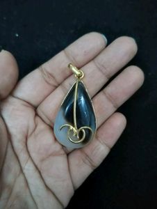 Brass Vintage Crystal Teardrop Pendant