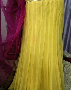 Semi stitched Lehenga Blouse Piece And Dupatta