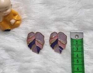 Vintage Leaf Enamel Earrings