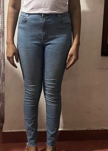 ONLY Blue High-Waisted Skinny Jeans