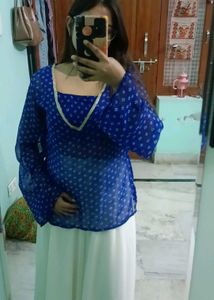 2 piece Elegant Blue Printed Kurta