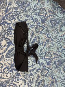 Black Mini Dress with Tie Detail