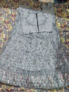 Embellished Grey Lehenga Choli Set