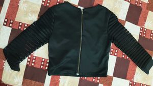 Stylish Black Net Sleeve top