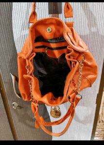 Vibrant Orange Structured Handbag