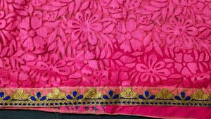 fix rate Vibrant Pink Embroidered Saree